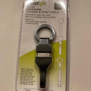 Power Xcel keychain charge and sync cable NWT